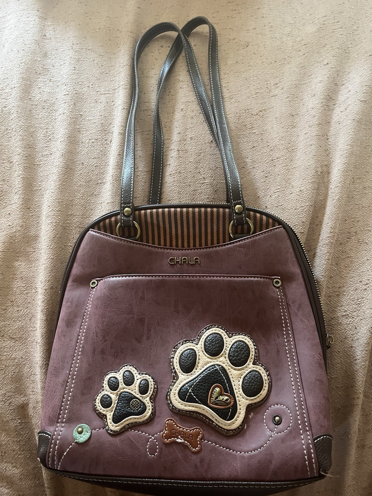 Chala Convertible Backpack Purse Handbag Doggie Paw Print