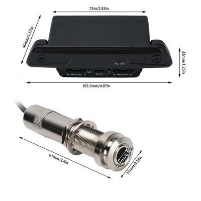 Acoustic Guitar Pickup Rechargeable Low Noise Active Soundhole Guitar Pickup SET