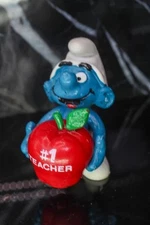 Smurfs # 1 Teacher Red Apple Smurf Rare Vintage Figure PVC Toy 20160 Play Like a