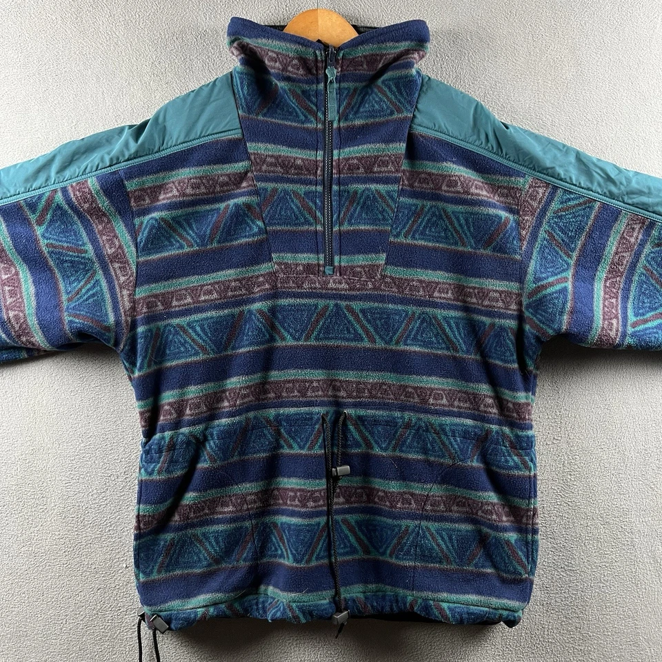 Chaqueta deportiva vintage CB para hombre pequeña azul suroeste azteca polar pulóver años 90 Foto 4 de 4