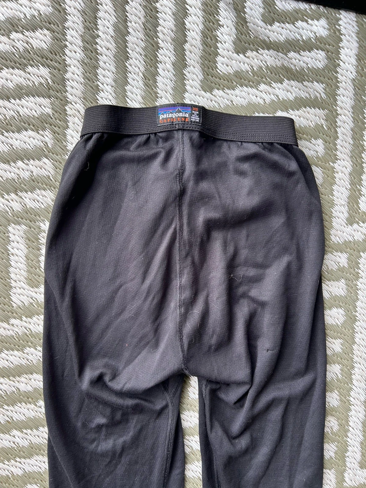 Patagonia Pants Men's X-Small Black Capilene Lightweight Base Layer Pant