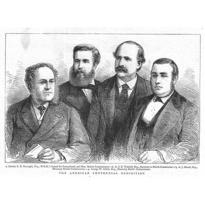 USA Centennial Exhibition British Commissioners - Antique Print 1876