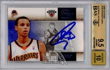 Stephen Curry 2009-10 Panini Studio Autograph Rookie Card #129 BGS 9.5 BAS 10