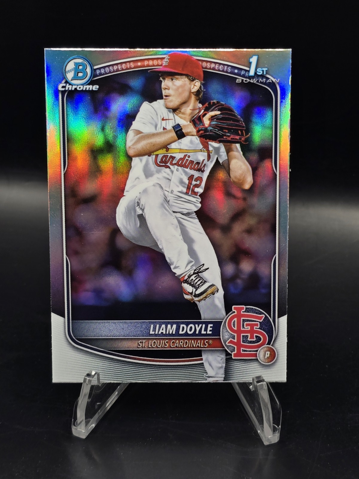 2025 Bowman Draft Liam Doyle Chrome Refractor BDC-12 - St. Louis Cardinals