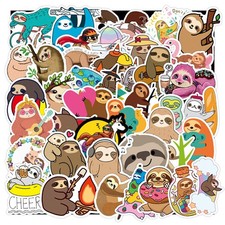 50 pieces sticker sloth waterproof seal car assortment 0277