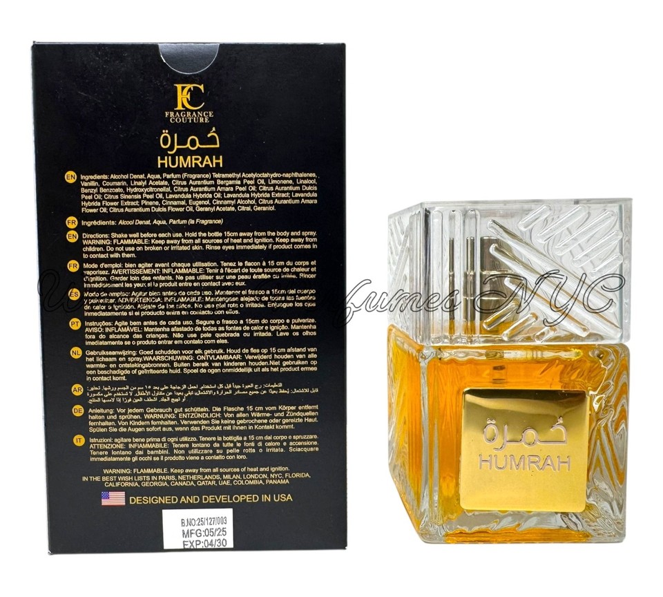 Humrah Collection Humrah Eau de perfume 100 ml unisex fragrance gift for him&her | eBay UK