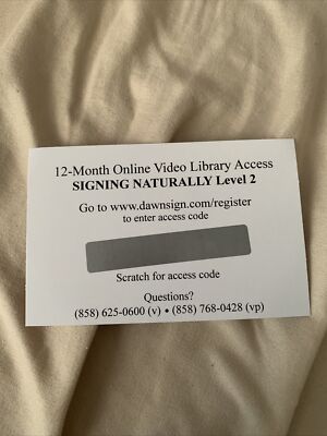 Signing Naturally Level 2 Access Code 12 Months Library Access | eBay