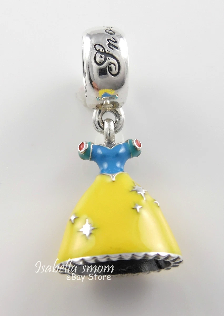 Disney SNOW WHITE S DRESS Authentic PANDORA Princess Dangle Charm 791579ENMX NEW