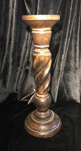 Large Wooden Spiral Candleholder Pillar Candle Fireplace Beams