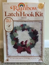 Rainbow Creations Latch Hook Kit Wreath 12x12 Finished Size New In Box 