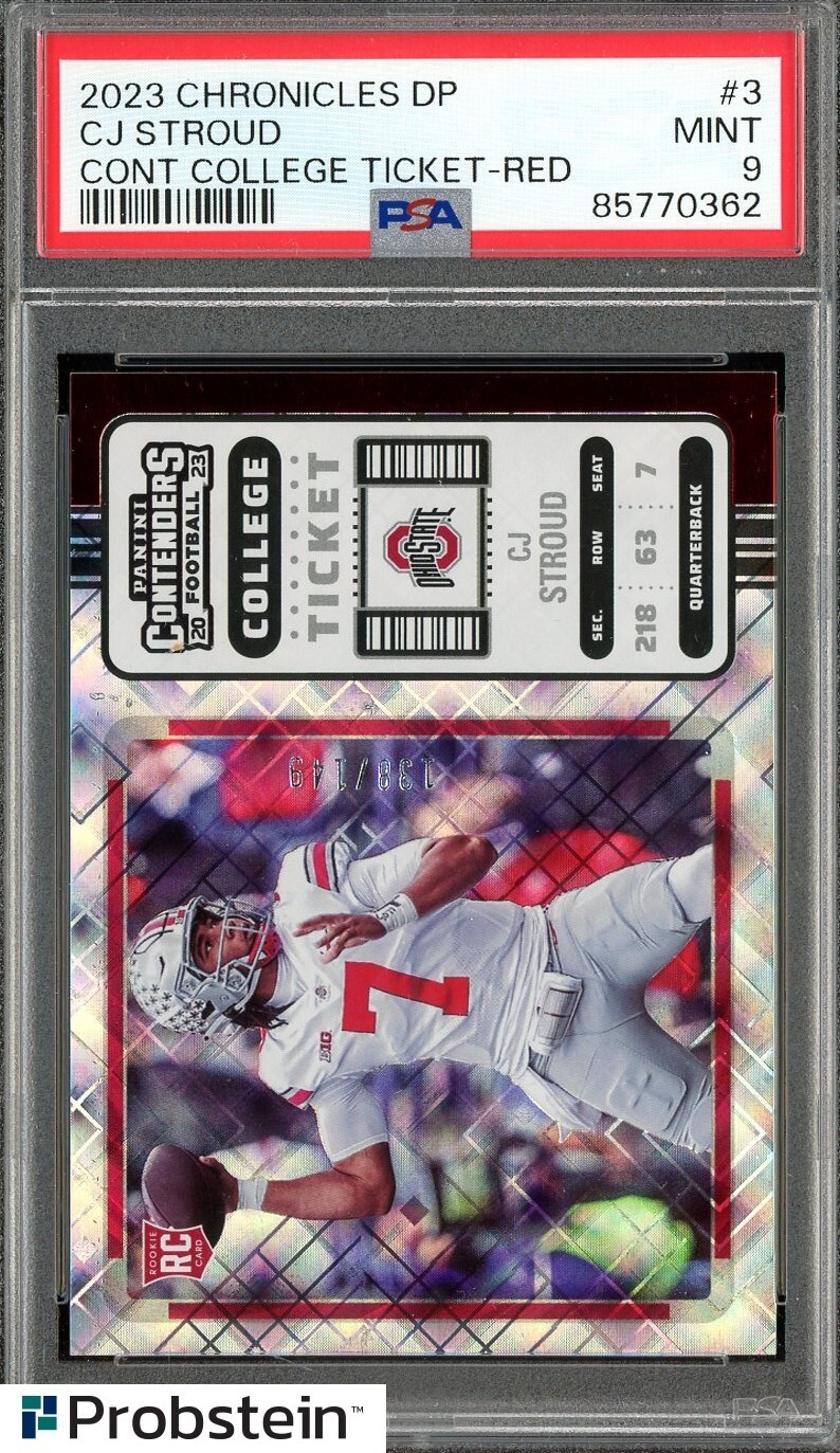 CJ Stroud Panini Chronicles Draft Picks Contenders College Ticket #3 Red