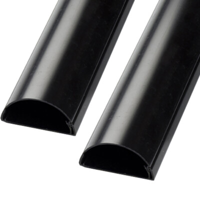 2x 1 m (2 m) 16 mm x 8 mm schwarz Lautsprecherkabel Kanal Leitung Abdeckung AV TV Wand