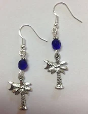 South Carolina Palmetto Moon Earrings, Sterling Silver Earwires, Ann Peden