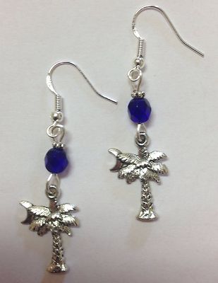 South Carolina Palmetto Moon Earrings, Sterling Silver Earwires, Ann Peden