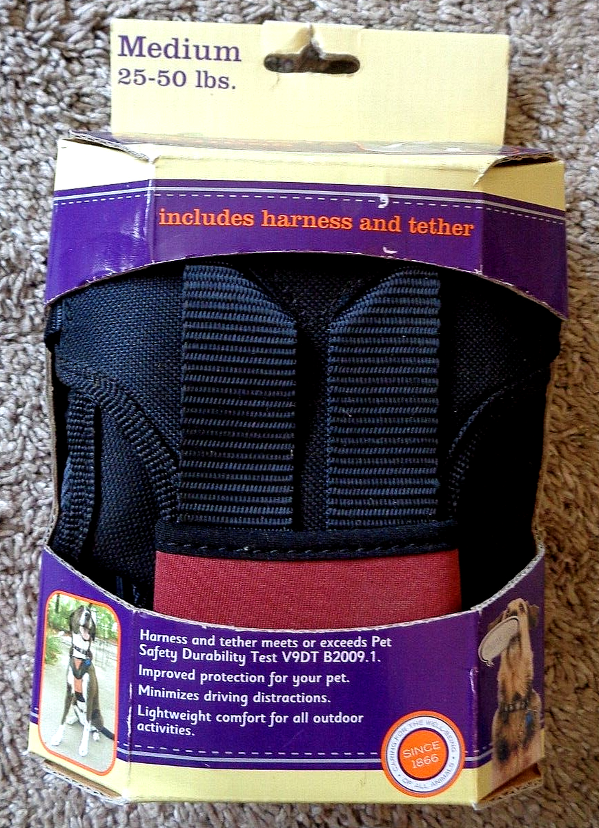 ASPCA Dog Auto Safety Harness & Tether -Medium 25-50 lbs- Free Shipping