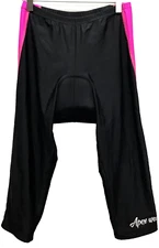 Women's Apex Wear Capri Black with Fuchia Padded Bottom Bike Wear XL Pants
