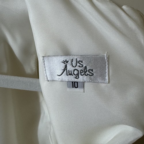 US Angels Girls Dress White Satin Tulle Flower Girl First Communion size 10 - Picture 2 of 8