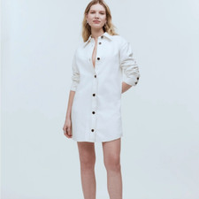 Madewell Denim Oversized Mini Shirtdress Womens XS Tile White