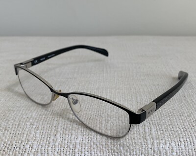 TOUS VTO317K Womens Eyeglass Frames Black Metal Plastic Silver Tone 54-16-135
