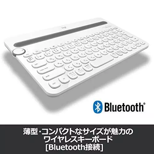 LOGICOOL Bluetooth Multi-Device Keyboard ‎K480WH White for Android iOS  Round Key