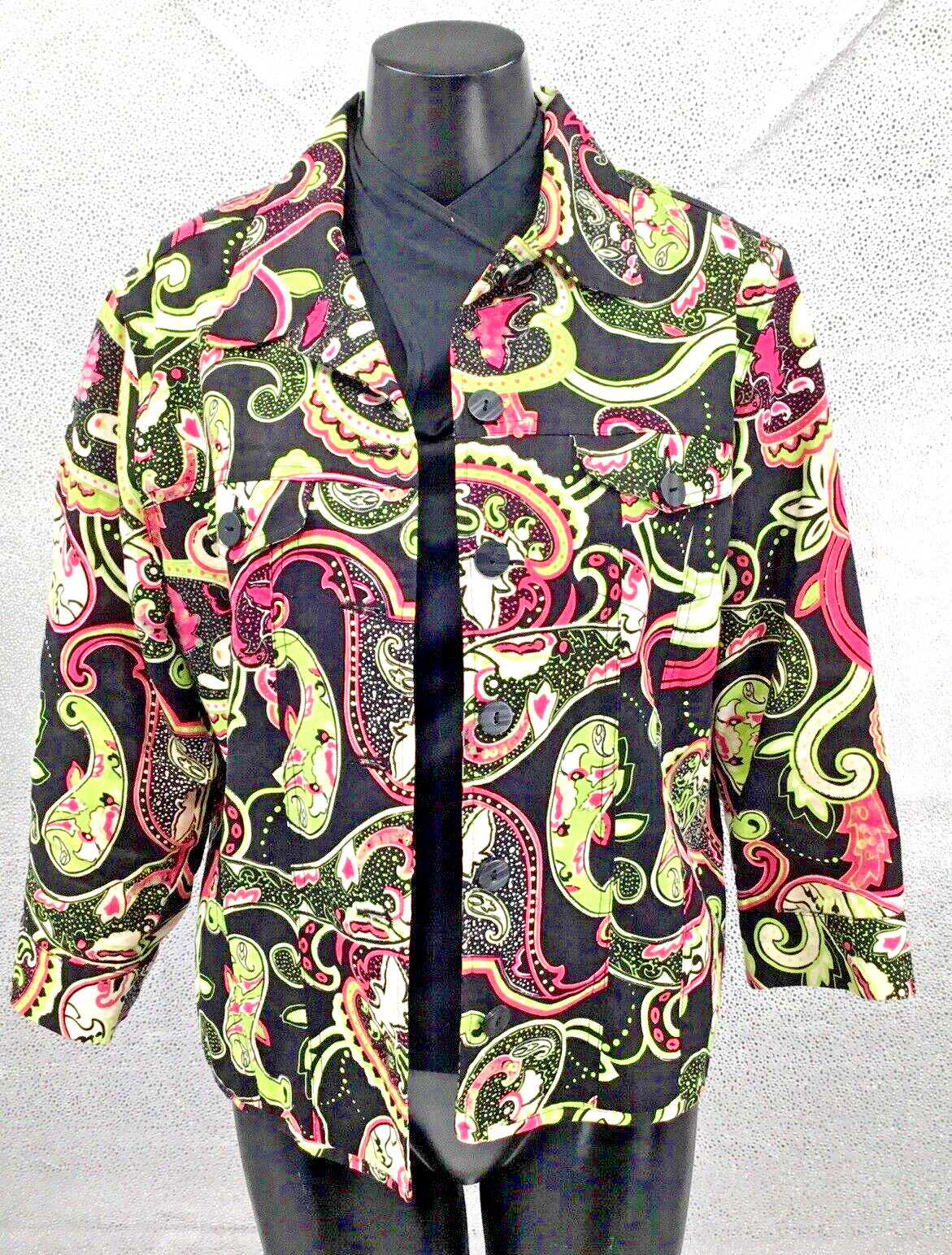 Patrick Christopher Jacket Size L Button Up Lined… - image 3