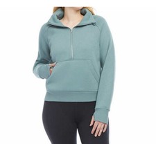 NWT Danskin Cozy Half-Zip Fleece Pullover Sweatshirt Tidewater Teal XXL