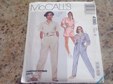 McCALL'S 4186 - LADIES 2 LENGTH - 3 STYLE JUMPSUIT - ROMPER PATTERN 12FF