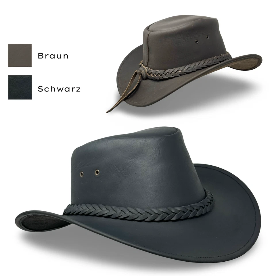 Lederhut Western Cowboy Unisex – Outdoor Hut für Reiten, Wandern & Abenteuer - Bild 1 von 1