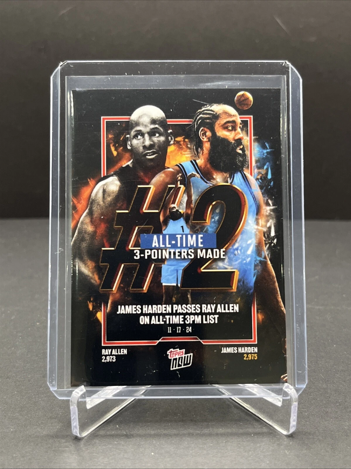 James Harden Passes Ray Allen 3 Pt 2024-25 Topps NOW Basketball Card 8 B
