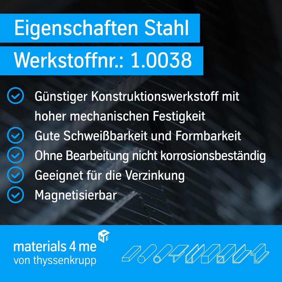 Flachstahl – Flachmaterial 60x6 Mm – Länge 2000 Mm – Für Konstruktion Und Bau – Stahl