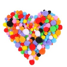 100 Pcs Assorted Sizes Craft Pom Pom Balls for Arts Crafts Making Decor