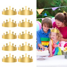 Gold Paper Crowns Party King Crown Paper Hats Prince Princess Hat King Crowns UK