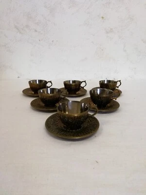 6 Tasses À Café Orientale En Laiton - Photo 1/4