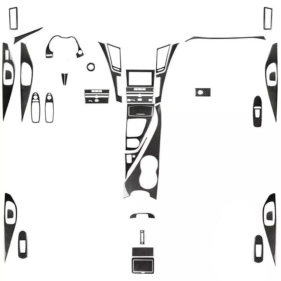 50 peças kits interiores completos conjunto de acabamento de fibra de carbono real para Infiniti Q50 Q60 2014-20 - Imagem 2 de 4
