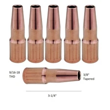 MIG 23T37 Welding Nozzles 3/8" Tapered for Tweco#2, #4 & Lincoln 200-400 PK of 5