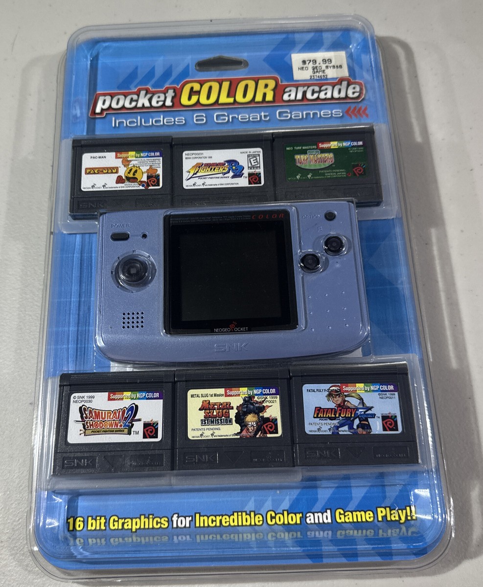 Neo Geo Pocket Color Arcade Console w/ 6 Games *NEW Factory Neo Geo Pocket Color Arcade Console w/ 6 Games *NEW Factory