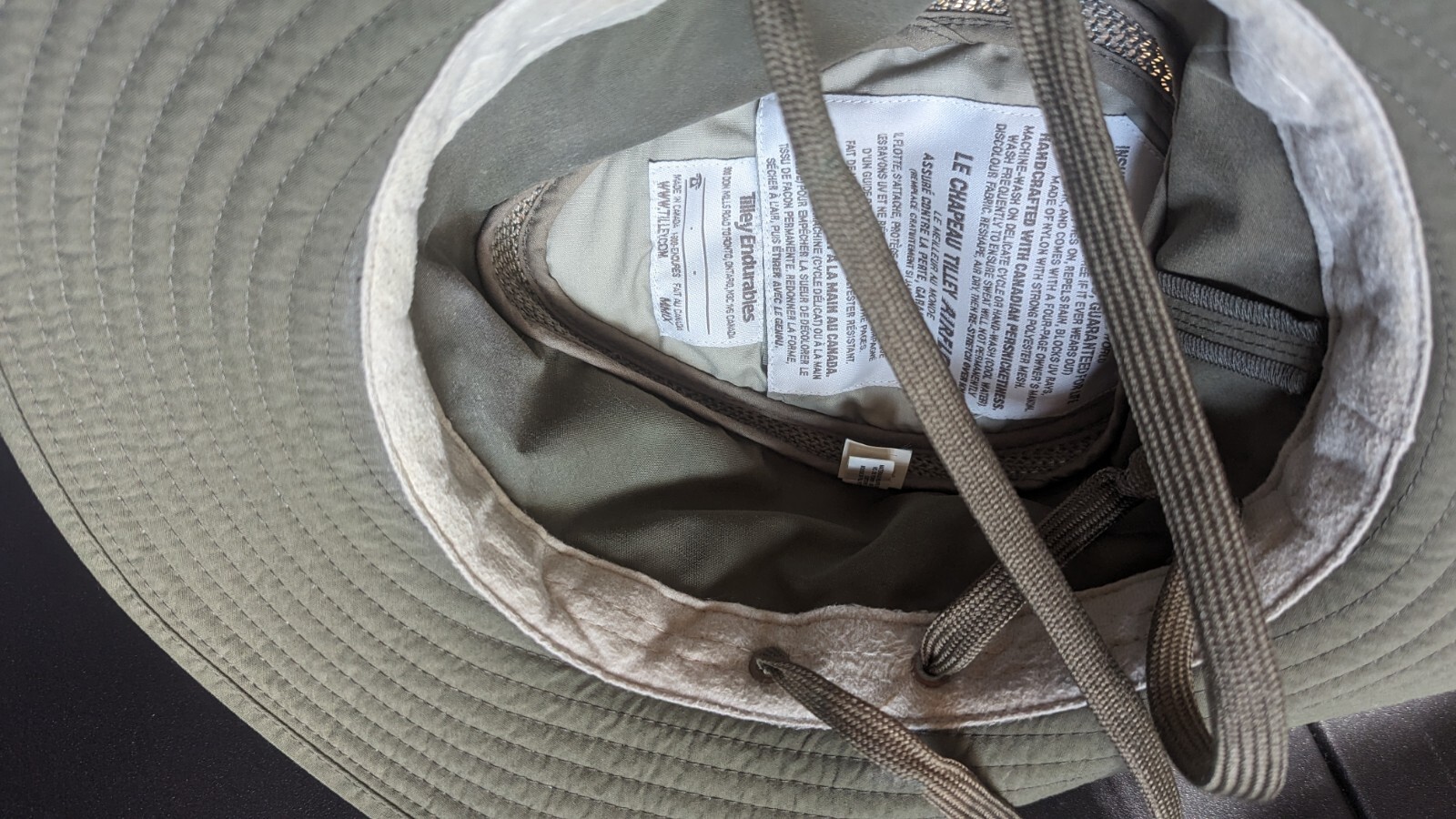 The AirFlo Tilley Hat 7 5/8 Model LTM6 Khaki Army Green in Color Moderate Wear