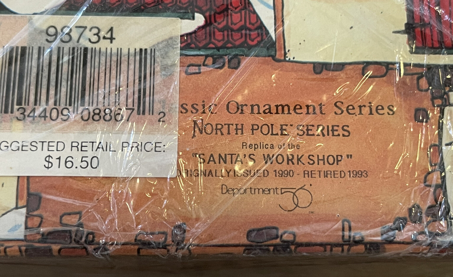 NOS Department 56 Classic Ornament Series North Pole Santa's Workship ...