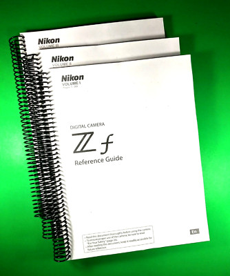 Owners (Reference) Manual for Nikon Zf Camera 879 Pages 3 Volumes W/Clear Covers