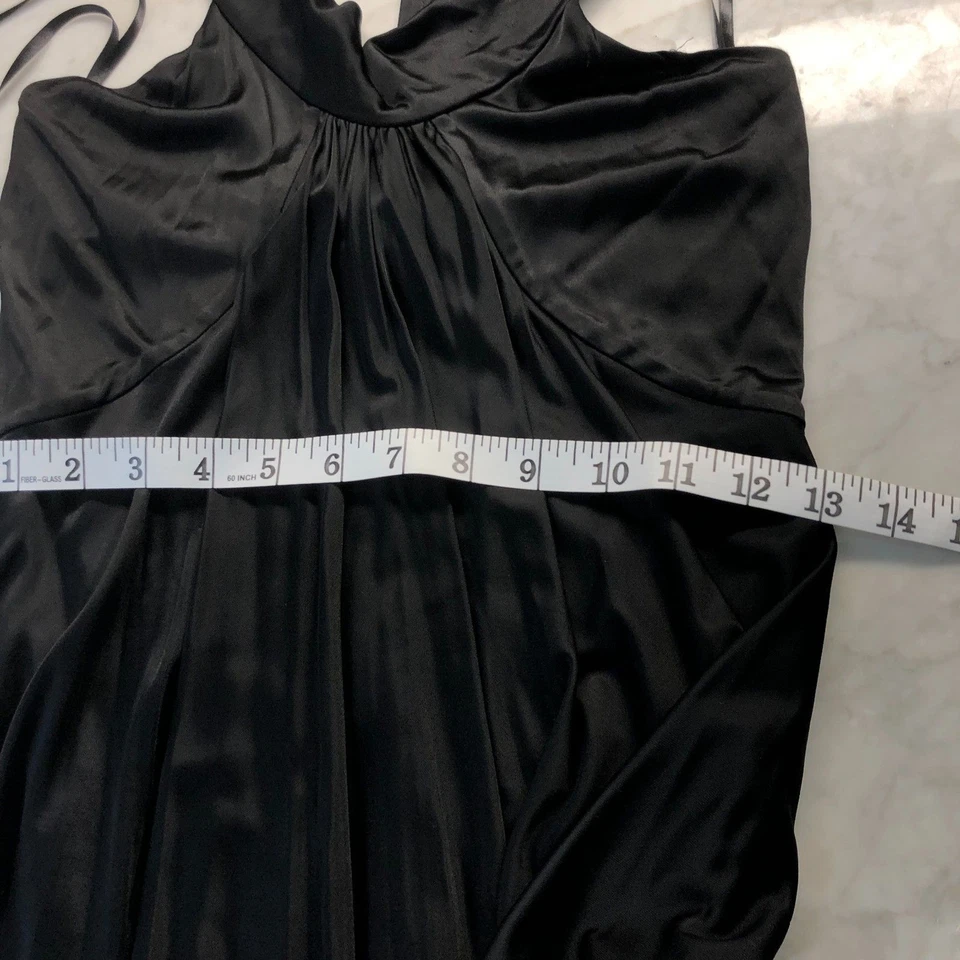 Laila Azhar Black 100% Silk Halter T Back Dress S Retails $499 - Image 4 of 4