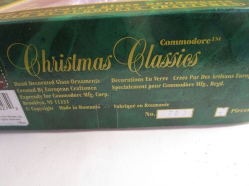 Vintage 4er Set Glas Weihnachtsschmuck lila blau Träne Glitzer B - Bild 6 von 7