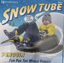Minnark Sports Snow Tube 45” Penguin With 2 Sturdy Handles Sliding Fun New