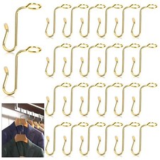 50 Pieces Hanger Connector Hooks Metal Hanger Extender Hooks Stable Clothes H...