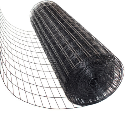 4'x100' 12.5ga Galv Steel Black PVC Coated Welded Wire 2''x4'' - Animal Fencing