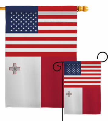 Malta US Friendship Garden Flag Regional Decorative Small Gift Yard House Banner