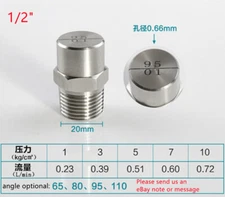 4Pcs/1/2 Inch 304 Stainless Steel Fan Nozzle High Pressure Washer Nozzle