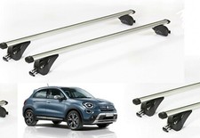 BARRE PORTATUTTO ALLUMINIO PER FIAT 500X CROSS 2017 RAILS CHIUSI CON 4 SERRATURE
