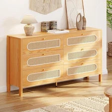  Buffet Cabinet Rattan - Storage Cabinet with 6 Wood Storage Closet Dressers 