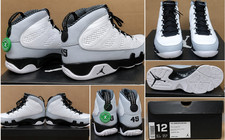 Jordan Air Jordan 9 Retro Barons White Black Grey 302370-106 Men's Sneaker