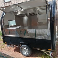 Black Retro Style Food Trailer Mobile Catering Street Food Unit